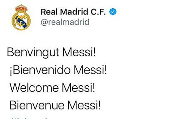 Hackean al Madrid y anuncian el fichaje de Messi