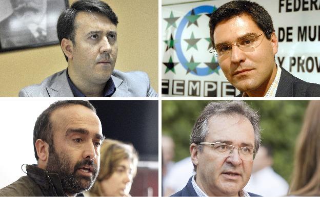 Arriba, de izquierda a derecha; Rafael Lemus y Ramón Díaz. Abajo, en el mismo orden; Miguel Ángel Morales y Rafel Pachecho.