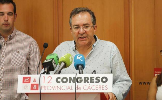 Presentación de la candidatura de Pacheco, esta mañana. 