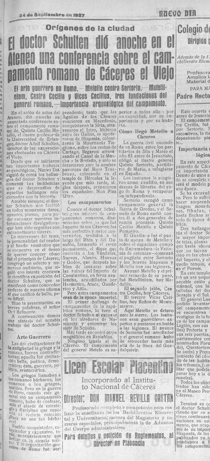 15-Recorte de prensa del Nuevo Día del 24 de septiembre de 1927