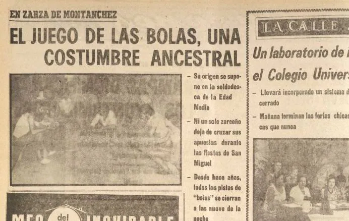 12-Franco prohibió el juego, pero no pudo con el Zarza de Montánchez. El recorte del Diario HOY es del 30 de septiembre de 1973