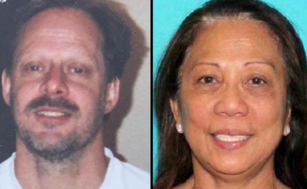 Combo de imágenes de Stephen Paddock y su pareja, Marilou Danley.