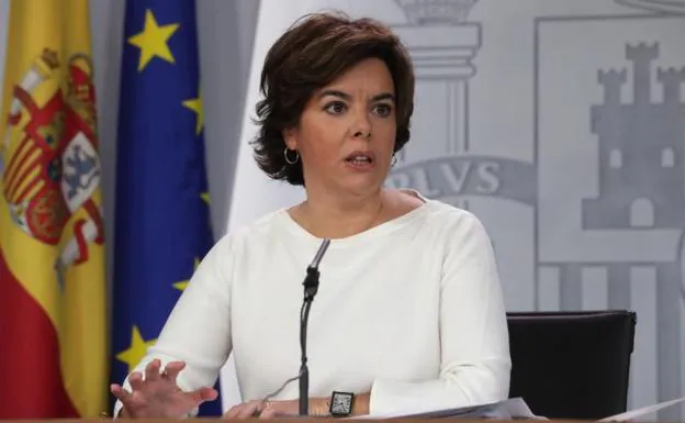 Soraya Sáenz de Santamaría, tras el Consejo de Ministros.