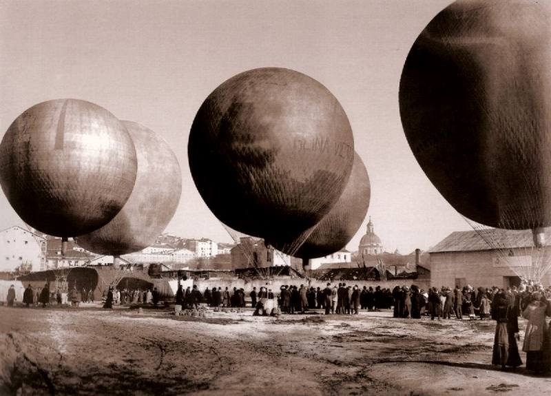 7-Competición de globos aerostáticos en Madrid en 1908