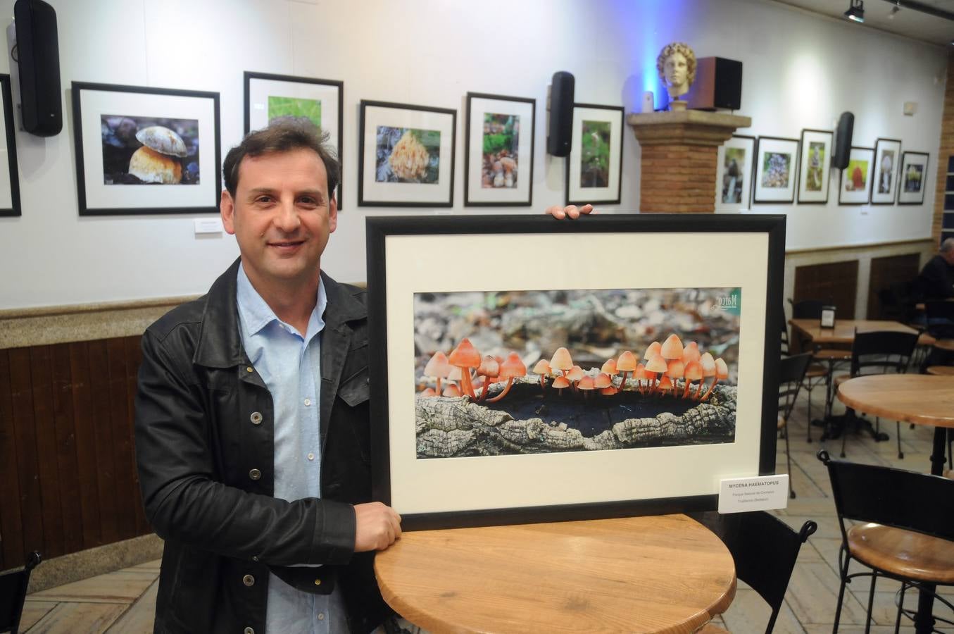 Marco Sánchez expone sus fotografías en el café Alaudae durante todo el mes de noviembre, recreándose en una de sus pasiones, la micología. Fotografías realizadas en noviembre en la dehesa y bosques cercanos a la capital de extremadura, dando forma a los instantes efímeros de los secretos naturales que brotan de la tierra expuestas en macrofotografia de la naturaleza