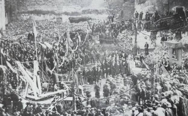 Colocación de la primera piedra del Ayuntamieno el 24 de noviembre de 1867