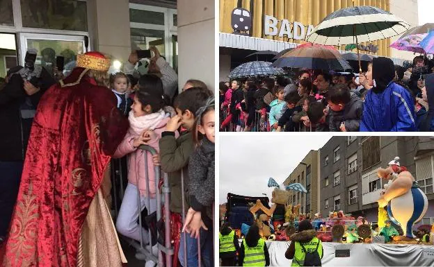 Los Reyes Magos salen en Badajoz entre chubasqueros y paraguas