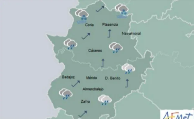 Previsión de lluvia en la región para este sábado:: AEMET