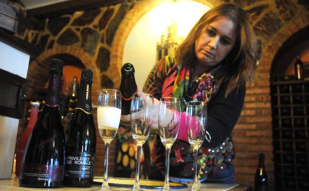 Selección de cavas de Almendralejo en la bodega de Romale