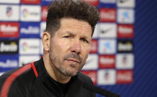 Simeone, durante la rueda de prensa en el Cerro del Espino. 