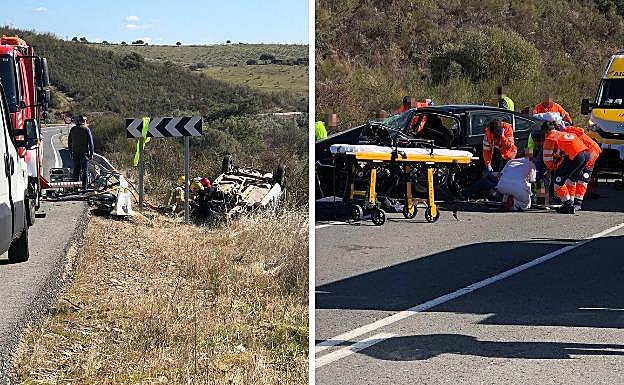 Bomberos y sanitarios has estado trabajando en el lugar del siniestro