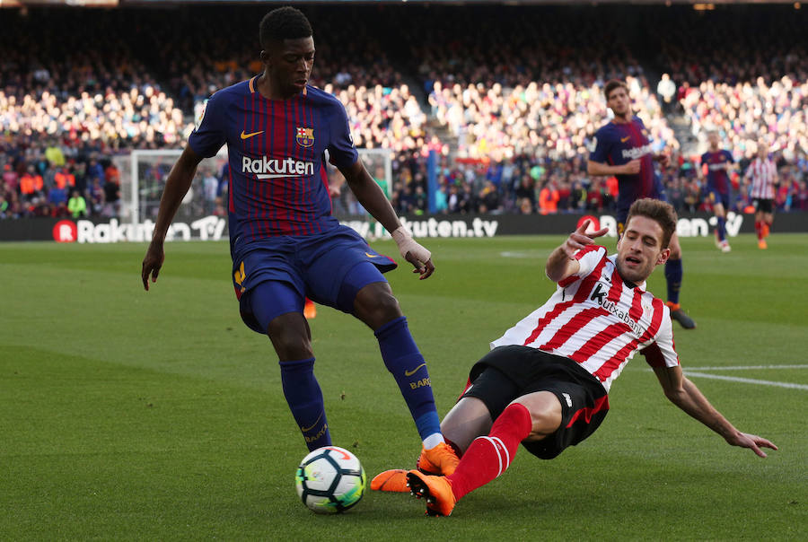 Alcácer y Messi ponen tierra de por medio ante un Athletic que persigue sombras en el Camp Nou.