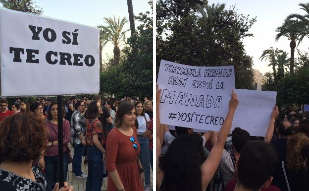 La avenida de Huelva de Badajoz se llena de gente para protestar contra el fallo en el caso de 'La Manada' 