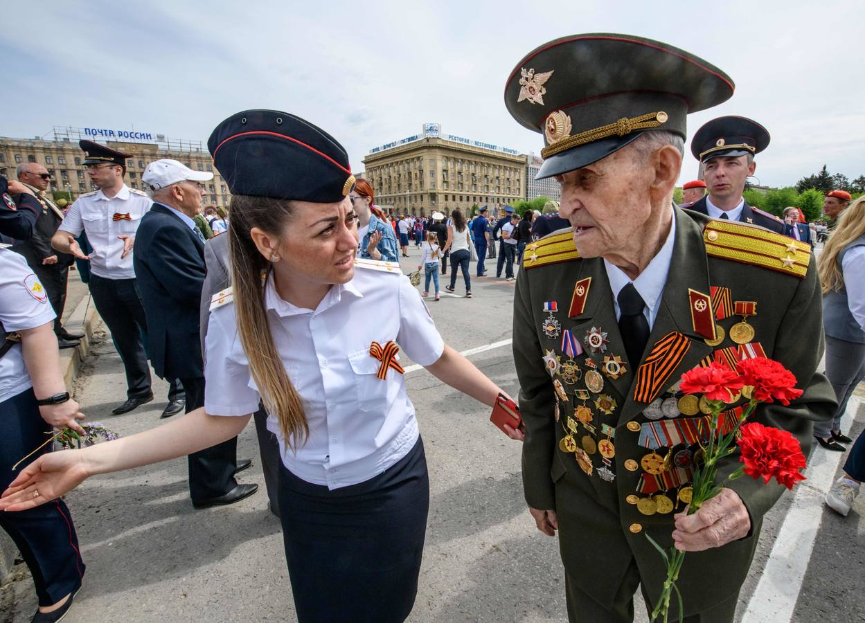 Celebraciones que marcan el 73º aniversario de la victoria de la Unión Soviética sobre la Alemania nazi durante la Segunda Guerra Mundial Volgogrado. 