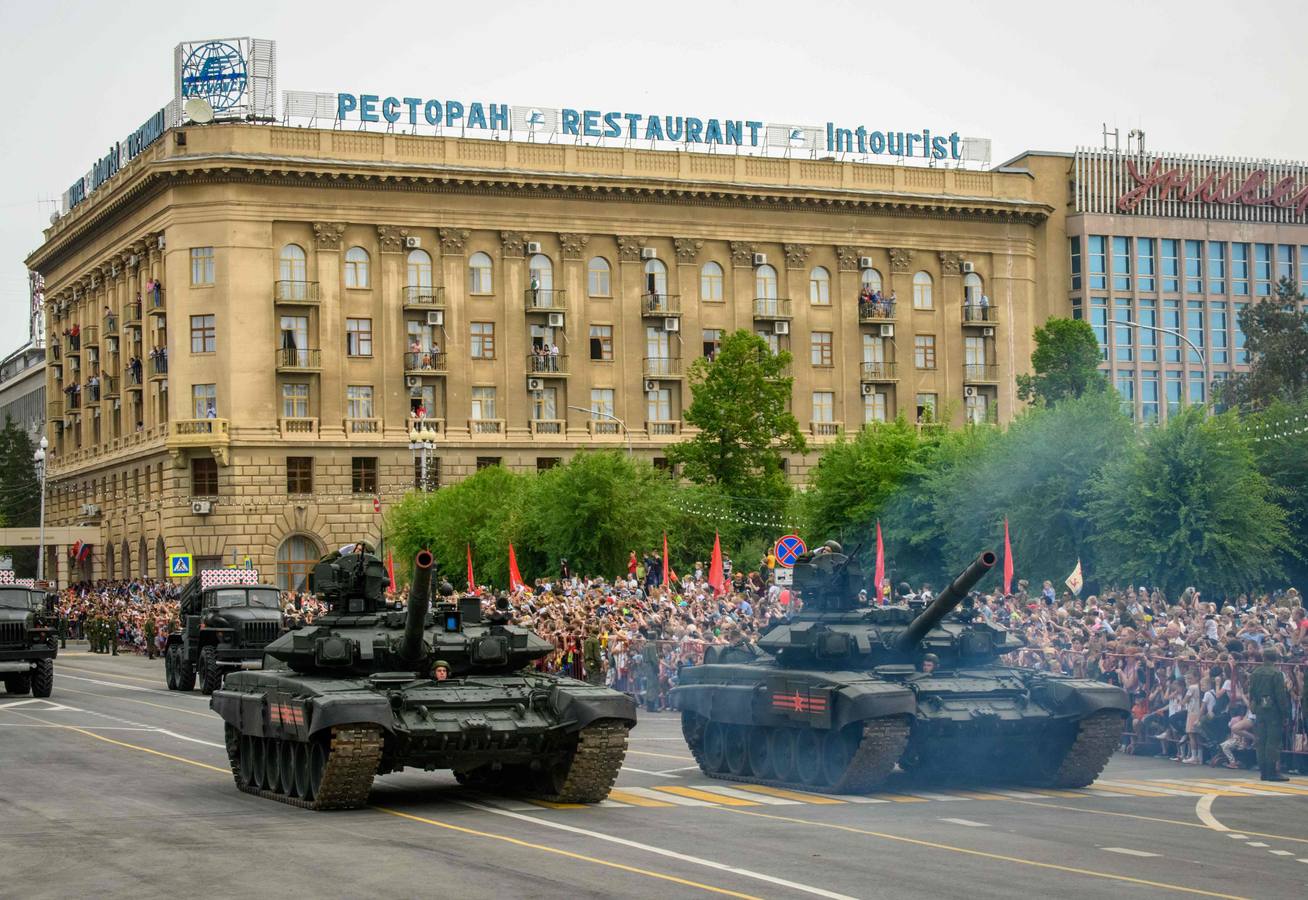 Celebraciones que marcan el 73º aniversario de la victoria de la Unión Soviética sobre la Alemania nazi durante la Segunda Guerra Mundial Volgogrado. 