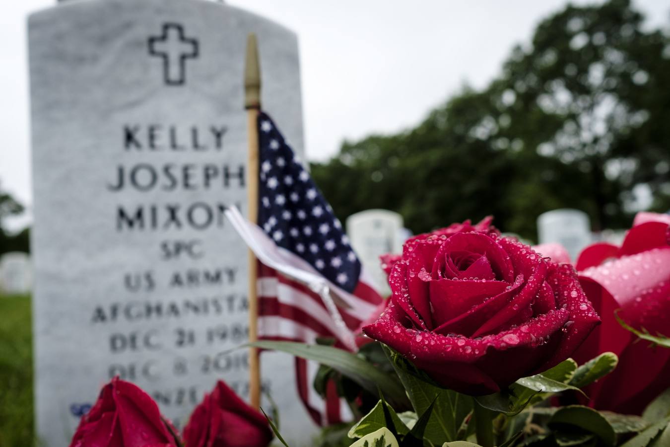 Celebración del Día de los Caídos en el Cementerio Nacional de Arlington National Cemetery en Arlington (EE.UU.)