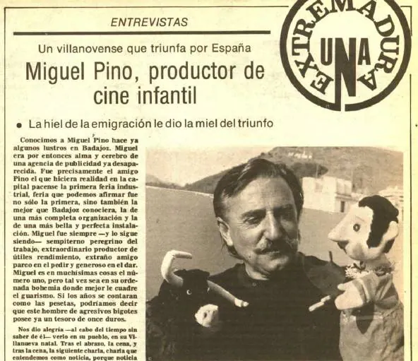4-Recorte de prensa del Diario HOY de 1978 con una entrevista a Miguel Pino.