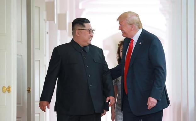 Kim Jong-un y Donald Trump.