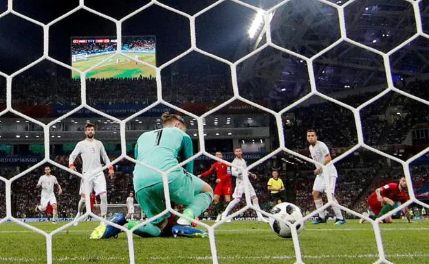 David de Gea y su grave error en el segundo gol de Cristiano Ronaldo. 