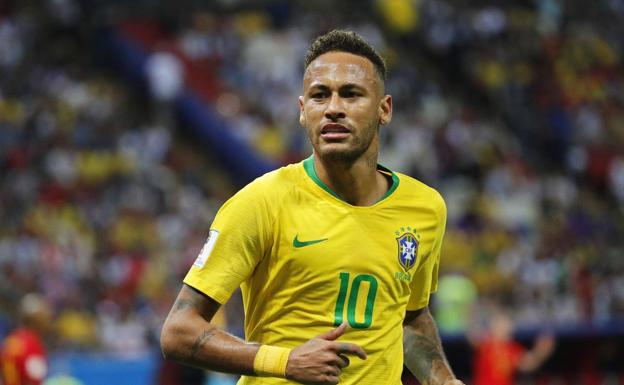 Neymar, en un partido con Brasil. 