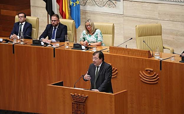 Guillermo Fernández Vara, esta mañana en la Asamblea