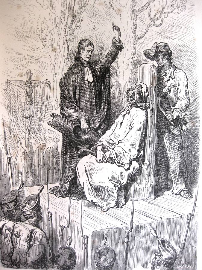 Ilustración de Gustave Doré de una ejecución en Barcelona. Se publicó en 1874.