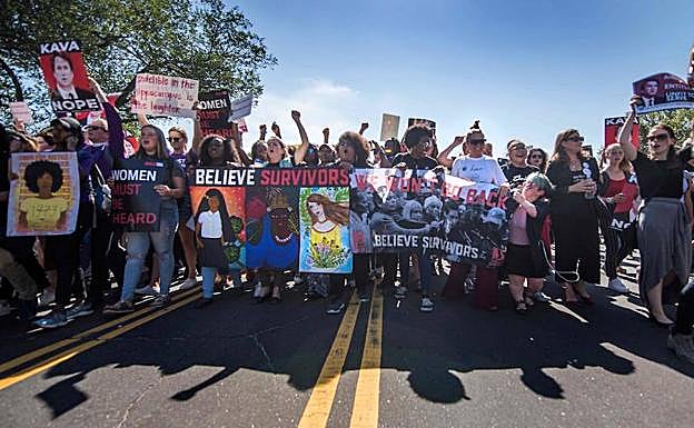 Protestas en contra de la nominación de Kavanaugh. 