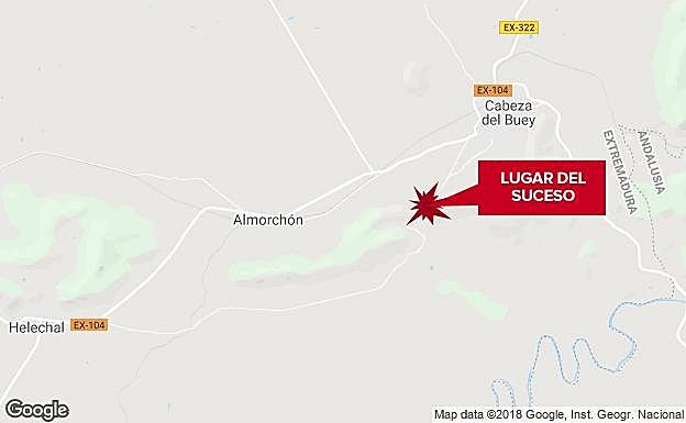 lugar del accidente en el que han resultado heridos dos jóvenes