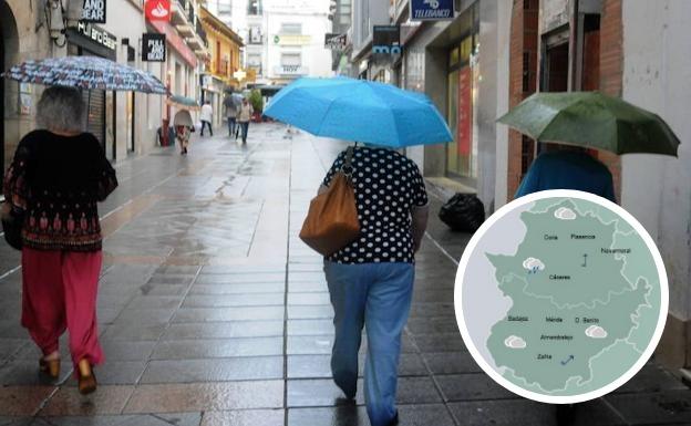Se esperan lluvias generalizadas en Extremadura este jueves