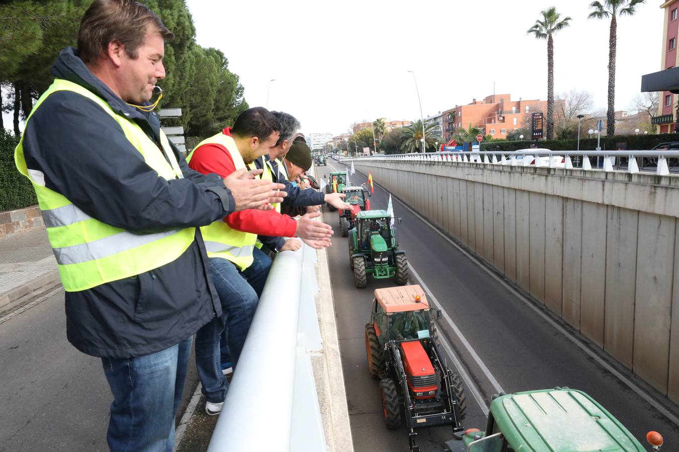 Unos 200 tractores, según los cálculos de la propia organización, han participado en la protesta, llegados desde Montijo, Miajadas y Almendralejo, provocando una importante alteración en el tráfico de la ciudad, especialmente sobre las 14,00 horas, provocando atascos la avenida Reina Sofía y afectando también al centro de la ciudad.