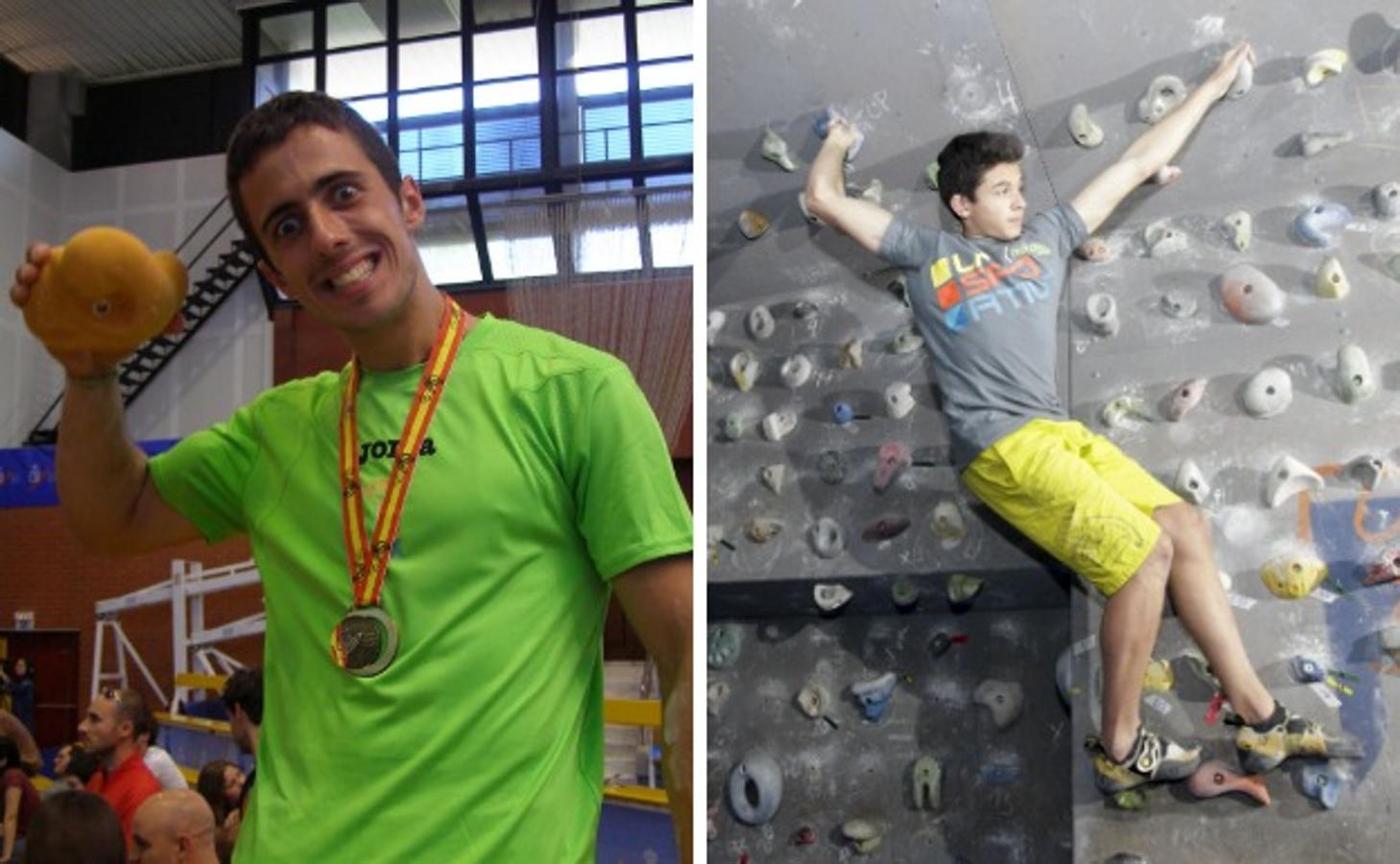 Javier Cano y Alberto Ginés | Escalada. Javier Cano es doble campeón de España absoluto de bloque y dificultad. Alberto Ginés, campeón de Europa Juvenil y de España sub-18.