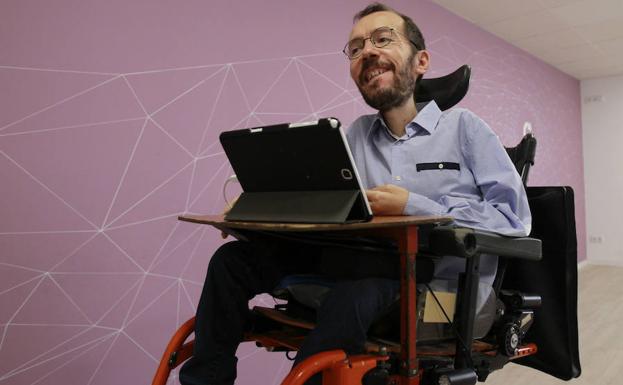 Pablo Echenique, en la sede de Podemos.