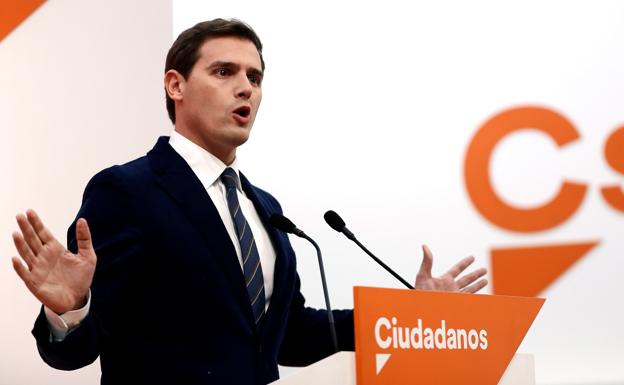 Rivera, durante la rueda de prensa posterior a la reunión de Comité Permanente del partido celebrada el martes en Madrid. 