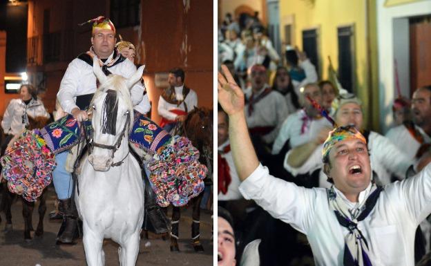 Cientos de jinetes se prepararon para iniciar la carrera. A la derecha, cientos de personas respondieron a los vivas al santo. 