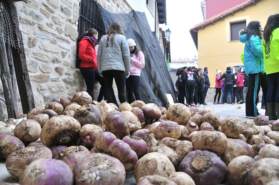 Fotos: Lluvia de nabos en Piornal para recibir al Jarramplas