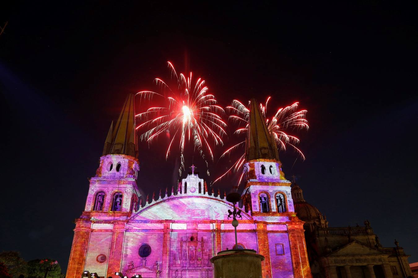 Celebración del festival GDLUZ en la catedral de Guadalajara, estado de Jalisco (México).