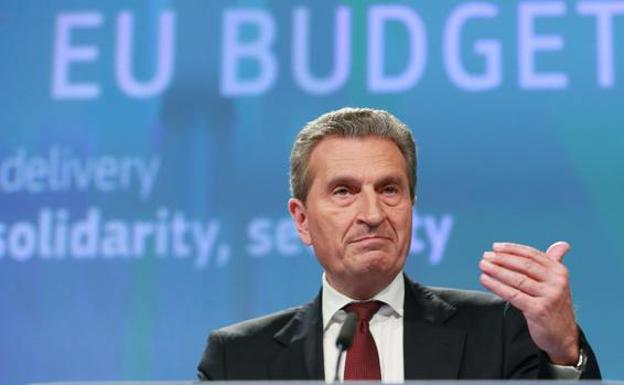 El comisario europeo de Presupuesto, Günther Oettinger - EFE