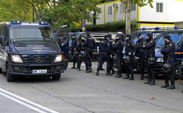 300 antidisturbios para blindar la protesta soberanista en Madrid