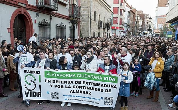Manifestación a favor de la continuidad de Almaraz el pasado mes de enero.