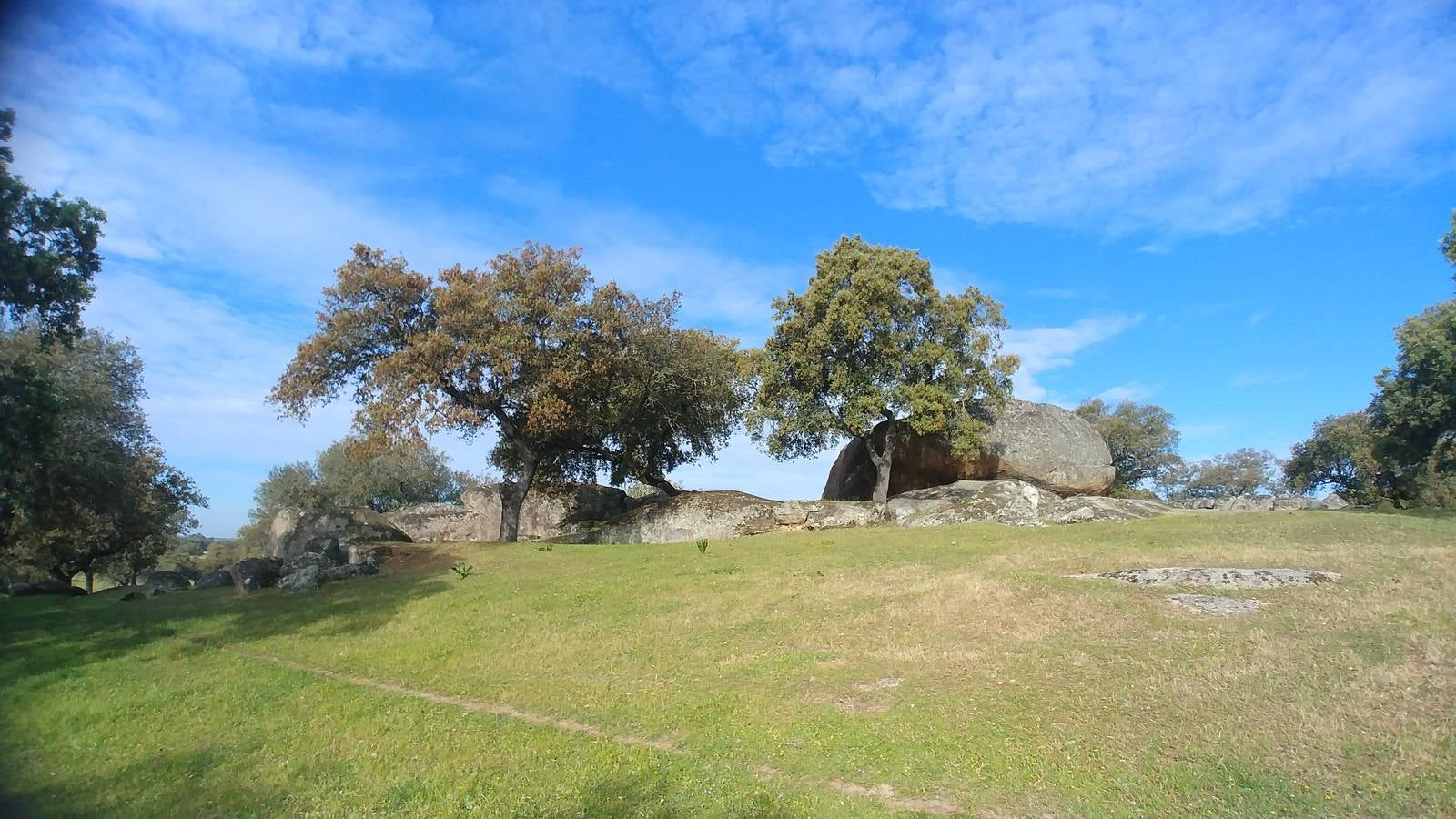 El entorno de la localidad pacenses de La Roca de la Sierra se puede encontrar espectaculares canchales y la Dehesa Boyal, que alberga la Pradera de San Isidro.