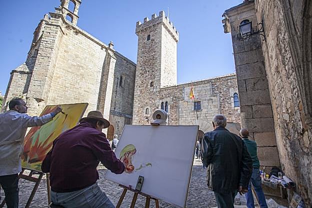 Participantes en el concurso de pintura rápida. :: jorge rey