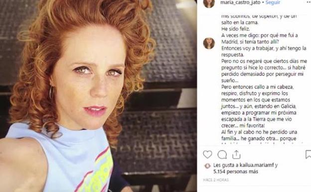 María Castro abre su corazón en Instagram