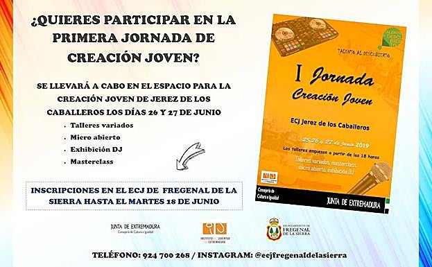 Las primeras jornadas de creación joven se celebrarán en Jerez