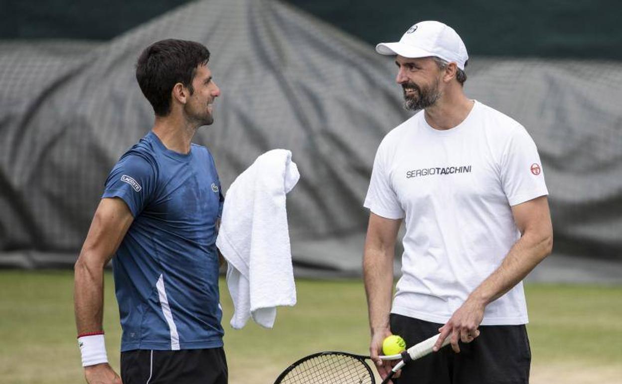 Djokovic e Ivanisevic, disfrutando.