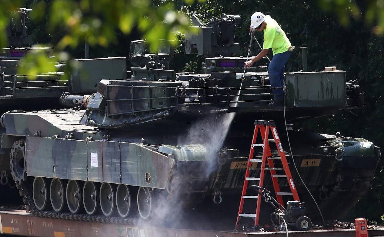 Preparativos para el desfile del 4 de julio en Washington. 