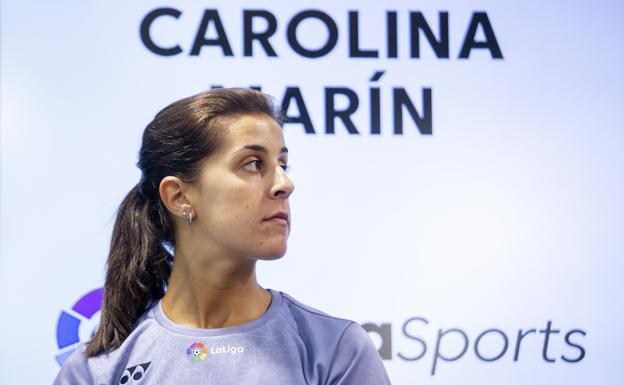 Carolina Marin, en el acto que atendió a este medio