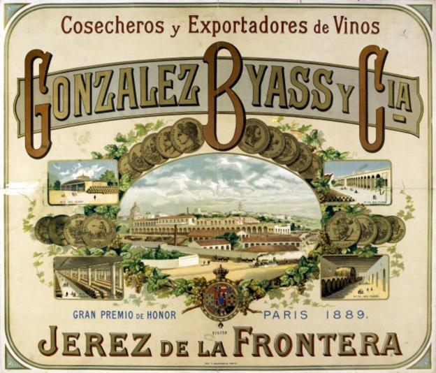 Cosecheros y exportadores de vinos González Byass, ca. 1890. Bibliothèques spécialisées de Paris