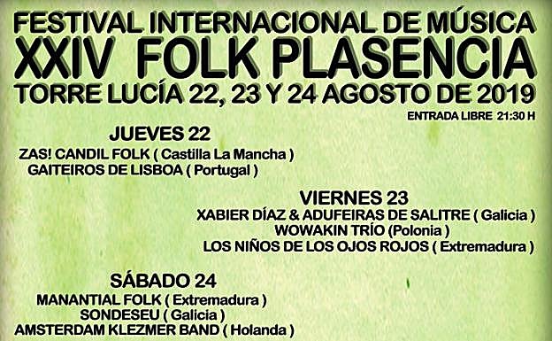 Cartel del XXIV Festival Internacional de Música Folk de Plasencia.