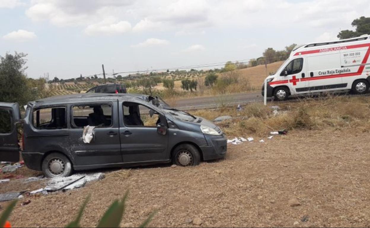 Herido leve en una salida de vía cerca de Almendralejo