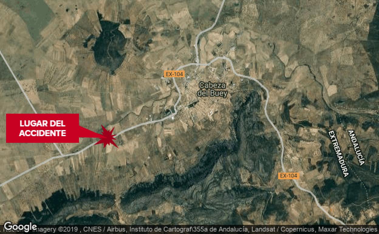 Lugar aproximado del accidente.
